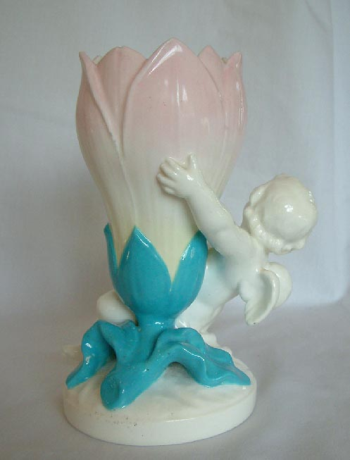 antique English porcelain Mintons cherub vase